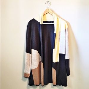 Nic + Zoe Color Block Open Sweater